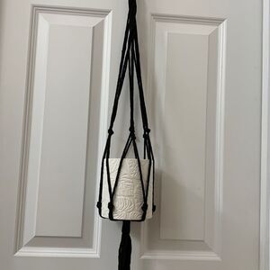 Potey three pack Macramé black plant hanger. Flower ceramic pot NOT includ…